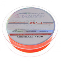 Шнур плетенка рыболовный SHIRO X4 ORANGE 150М