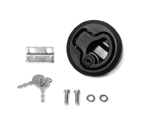 Ручка потайная черная  с замком